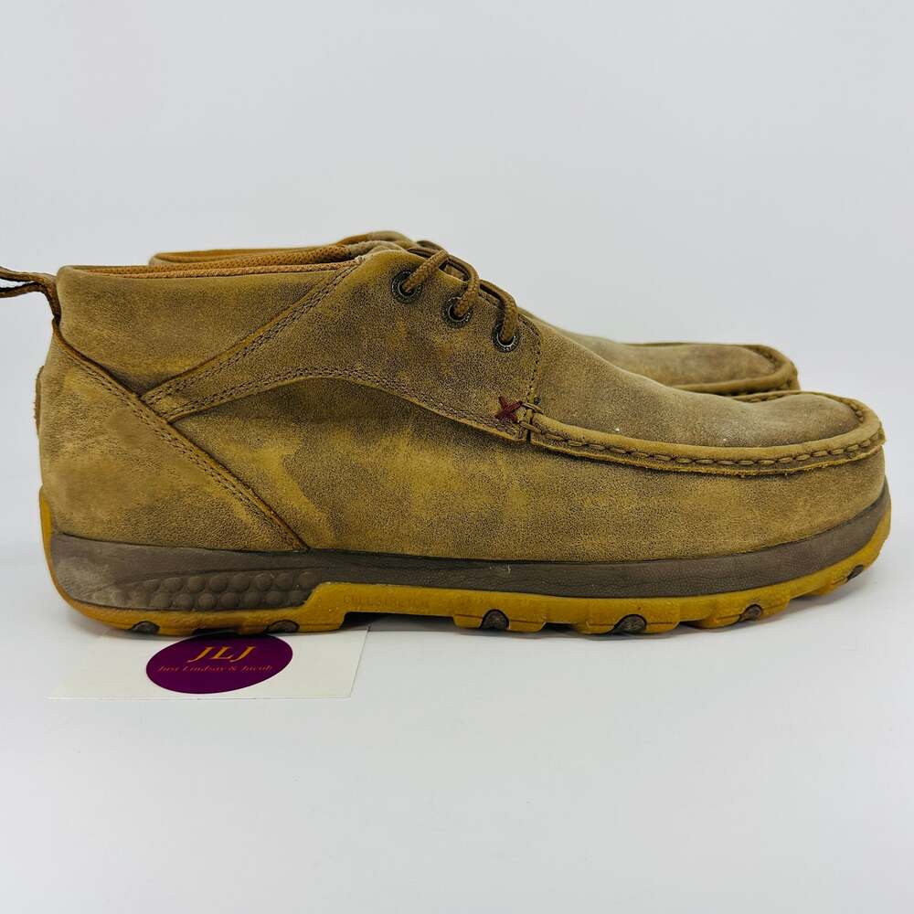 Twisted X Men's Chukka Driving Moc Bomber Brown Leather Boots MXC0001 Size 11 M